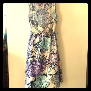 Adorable mid-length dress with bold floral pattern
